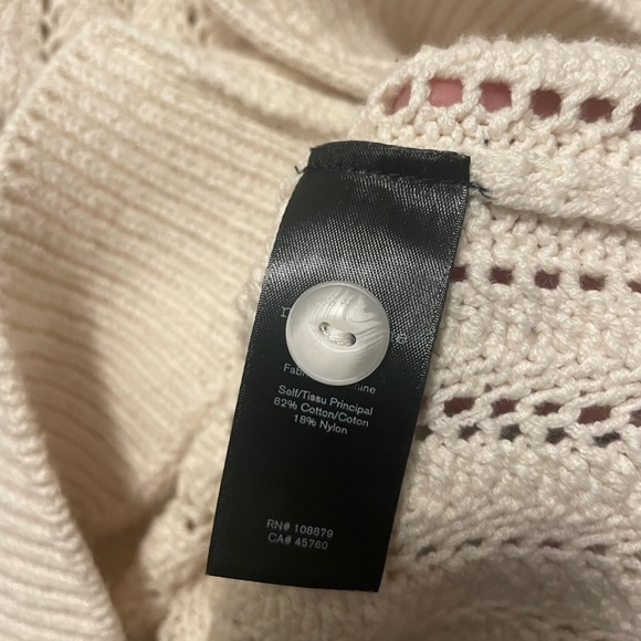 Rag & Bone Adrienne Pointelle Knit Cardigan Cream Women’s - Picture 4 of 10